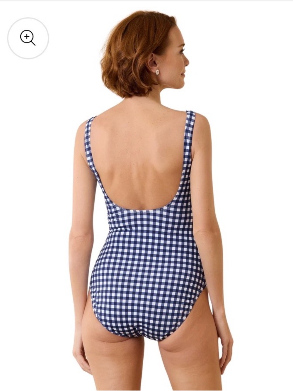 Tommy Bahama Gingham Wrap One-Piece Swimsuit Navy UPF 50 Tummy Control 6 NWT - Picture 5 of 16